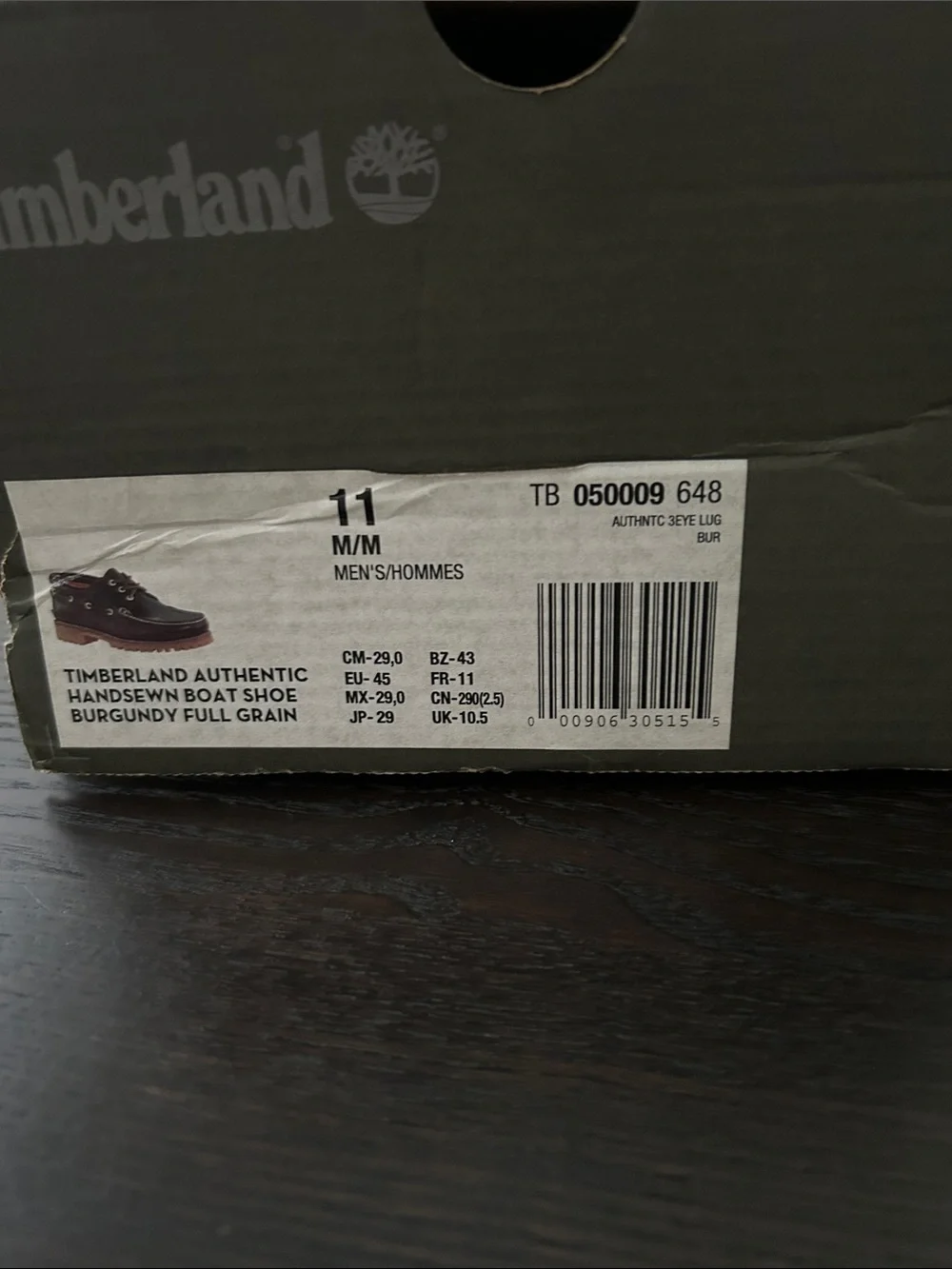 TIMBERLAND HAND SEWN LEATHER LUG BOAT SHOE SIZE 11